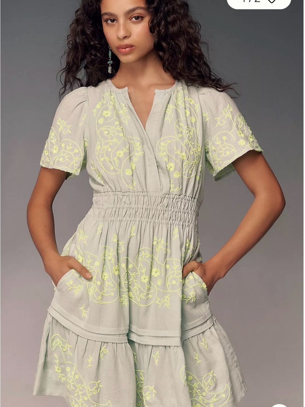 Anthropologie The Somerset Mini Dress: Embroidered Linen Edition